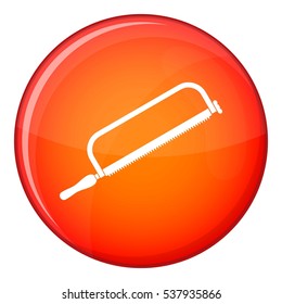 Hacksaw icon in red circle isolated on white background vector illustration