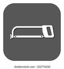 The hacksaw icon. Hacksaw symbol. Flat Vector illustration. Button