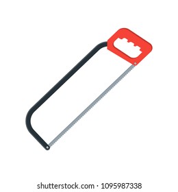 Hacksaw icon. Tools for building construction, home repair. Flat vector object for households, service providers isolated on white background.