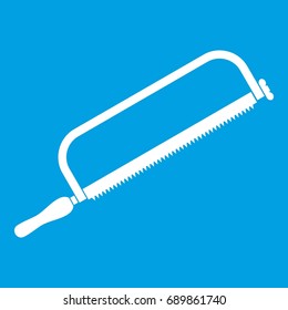 Hacksaw icon white isolated on blue background vector illustration