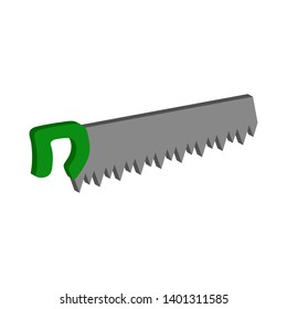 Hacksaw icon.Isometric and 3D view.	