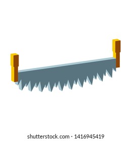 Hacksaw icon.Isometric and 3D view.