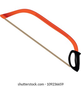 Hacksaw - an instrument mechanic and carpenter. Vector illustration.