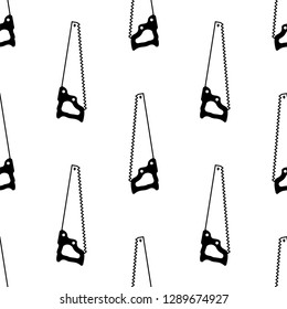 Hacksaw Isolated Icon Seamless Pattern Vector Art Illustration