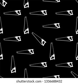 Hacksaw Isolated Icon Seamless Pattern Vector Art Illustration