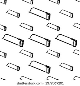 Icono Icono Aislado de Hacksaw Ilustración de arte de vectores de patrones sin soldadura