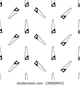 Hacksaw Isolated Icon Seamless Pattern Vector Art Illustration