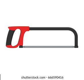 Hacksaw isolated on white background. Tool saw Vector illustration