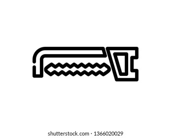 hacksaw line icon. Element of hacksaw icon for mobile concept and web apps. Thin line hacksaw icon can be used for web and mobile - Vector