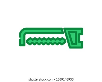 hacksaw line icon. Element of hacksaw icon for mobile concept and web apps. Thin filled line hacksaw icon can be used for web and mobile - Vector