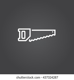 hacksaw line icon, outline vector logo illustration, linear pictogram isolated on black