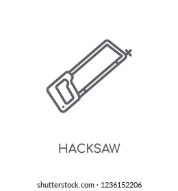 Hacksaw linear icon. Modern outline Hacksaw logo concept on white background from Construction collection. Suitable for use on web apps, mobile apps and print media.