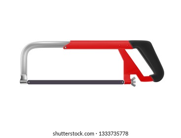 Hacksaw for metal vector illustration.