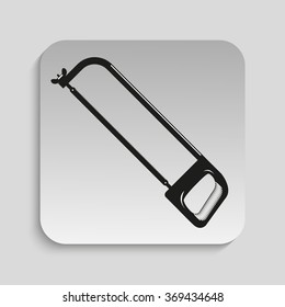 Hacksaw for metals. Vector icon.