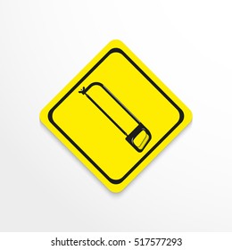 Hacksaw for metals. Vector icon.