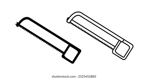 Hacksaw set icon isolated on white background.