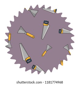 Hacksaw and spatula round label