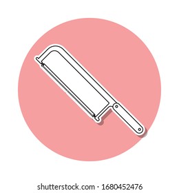 hacksaw sticker icon. Simple thin line, outline vector of Home repair tool icons for ui and ux, website or mobile application