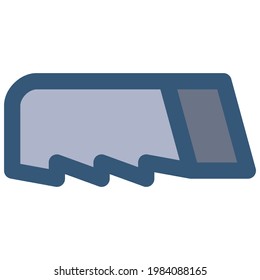 Hacksaw Tool in Carpentry in Color Filled Outline Icon