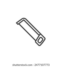 Hacksaw tool line icon. linear style sign for mobile concept and web design. Hacksaw outline vector icon. Symbol, logo illustration. Vector graphics