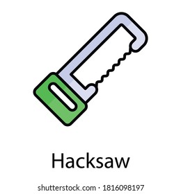 hacksaw vector flat icon, colored line vector design