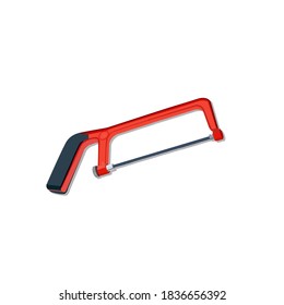 Hacksaw vector graphics, great for cutting workpieces such as metal bars, steel profiles, and other sheet metal.