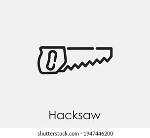 Hacksaw vector icon. Editable stroke. Symbol in Line Art Style for Design, Presentation, Website or Apps Elements. Pixel vector graphics - Vector