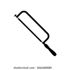 Hacksaw vector, silhouette hacksaw isolated on white background.
