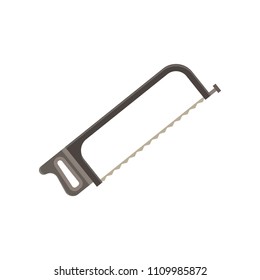 Hacksaw work equipment tool handle construction industry cut instrument vector blade