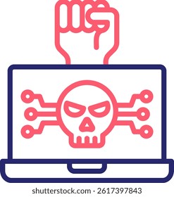 Hacktivism Icon Color Vector Illustration