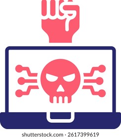 Hacktivism Icon Fill Vector Illustration