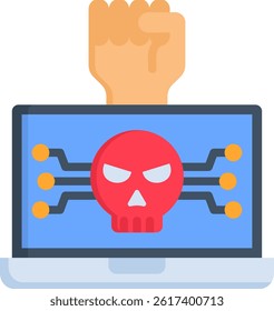 Hacktivism Icon Flat Vector Illustration