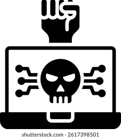 Hacktivism Icon Glyph Vector Illustration