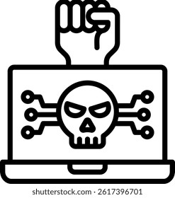 Hacktivism Icon Line Vector Illustration