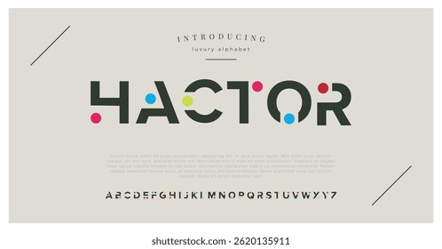 Hactor Creative playful rounded alphabet display font vector. Bold cute decorative typography style illustration