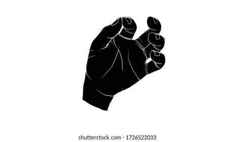 had action vector, hand signal drawing