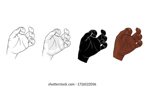 had action vector, hand signal drawing