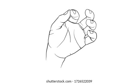 had action vector, hand signal drawing