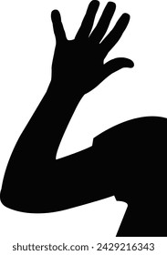 a had black color silhouette vector