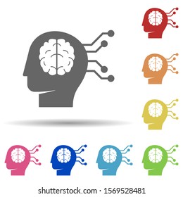 Had, brain, scheme in multi color style icon. Simple glyph, flat vector of business icons for ui and ux, website or mobile application