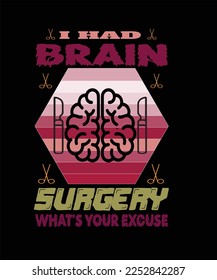 I Had Brain Surgery What's Your Excuse t shirt design. This is a digital file You can Download this file easily.