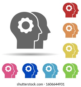 Had, gear, settings, mind process in multi color style icon. Simple glyph, flat vector of business icons for ui and ux, website or mobile application