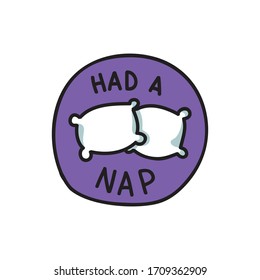 had a nap, pillows doodle icon, vector illustration