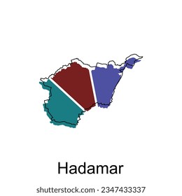 Hadamar City Map Illustration Design, World Map International vectorial template colorido con contorno gráfico