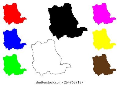 Cidade de Hadano (Japão, Nihon-koku ou Nippon-koku, região de Kanto) mapa ilustração vetorial, esboço de rabisco Mapa de Hadano-shi