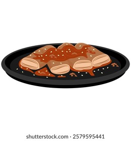 Haddeok Vector Illustration with Sweet Korean Pancakes