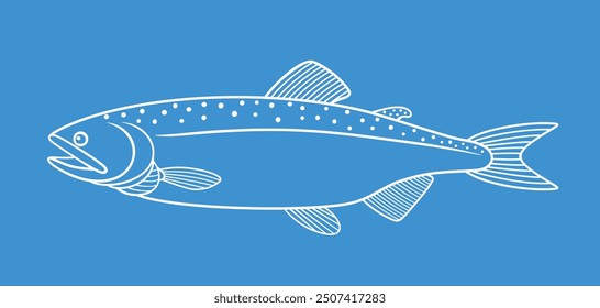 Haddock outline.  Isolated haddock on white background