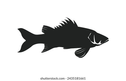 Schellfisch Vektor Schwarze Silhouette Weiß Hintergrund