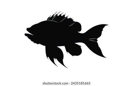 Schellfisch Vektor Schwarze Silhouette Weiß Hintergrund