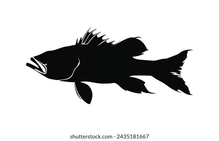 Schellfisch Vektor Schwarze Silhouette Weiß Hintergrund